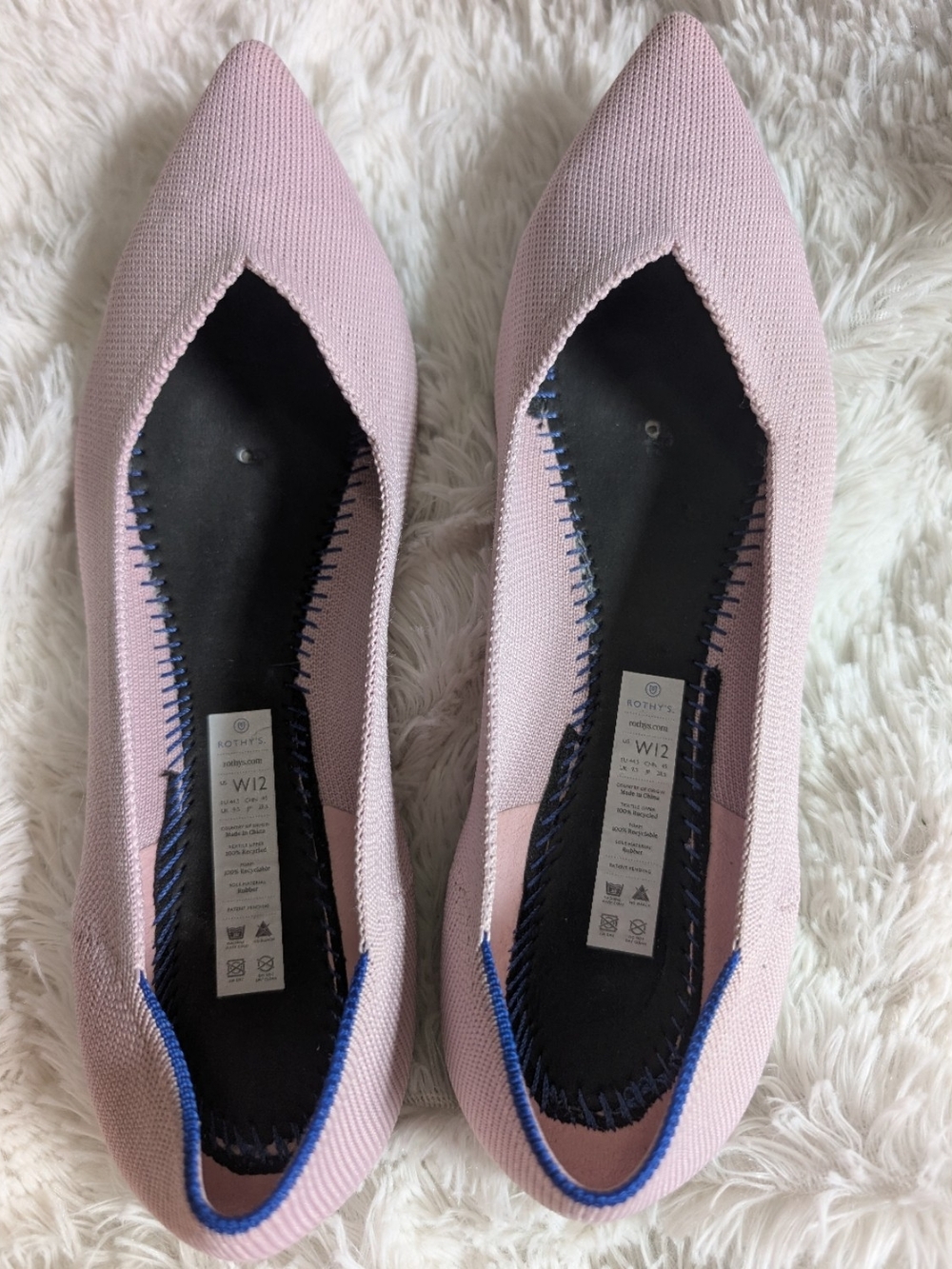 Rothy's The Point Petal Pink Ballet Flats Shoes Size 12 - Picture 4 of 6